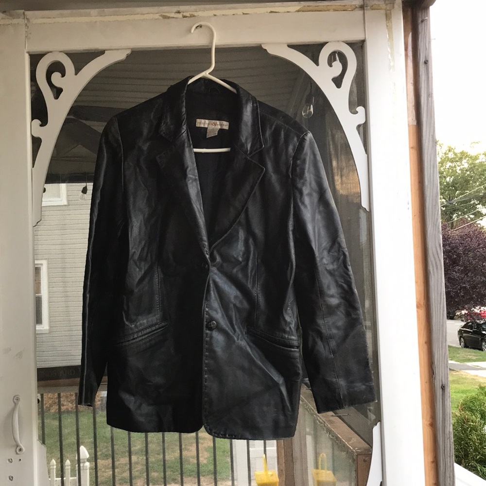 Preswick and Moore black leather jacket